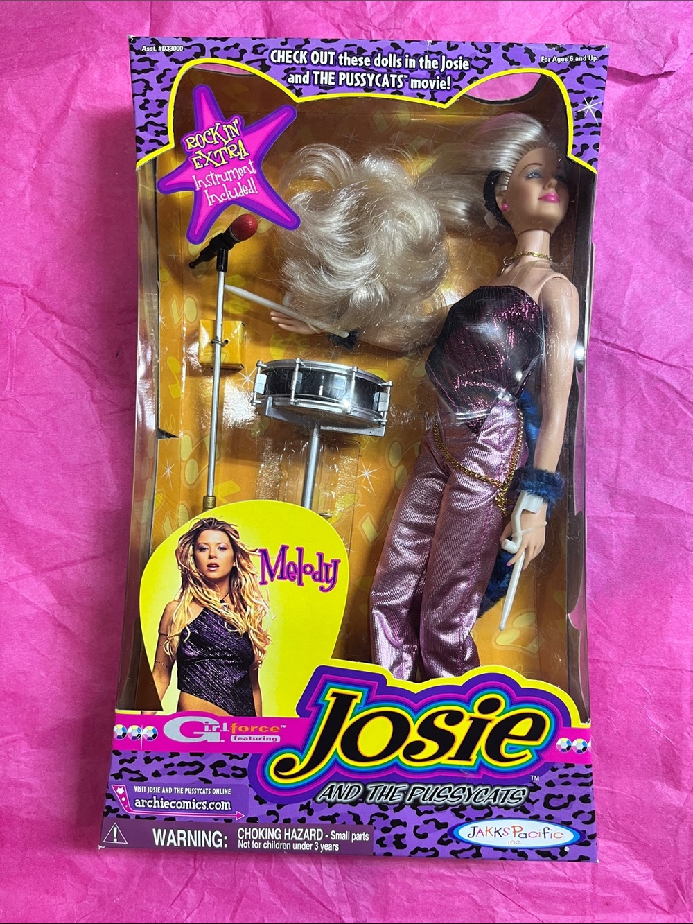 2001 Jakks Pacific Josie and the Pussycats "Melody" Doll Girl Force Edition NRFB
